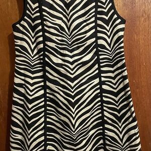 J. Crew Black and White Zebra Print Midi Dress